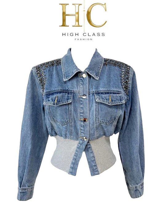 BLANCA RHINESTONE DENIM JACKET